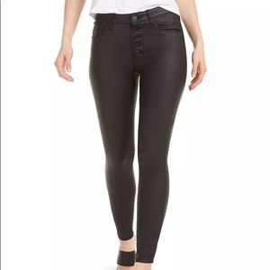 STS BLUE Ellie Coated Black High Waist Ankle Skinny Jeans SZ 0